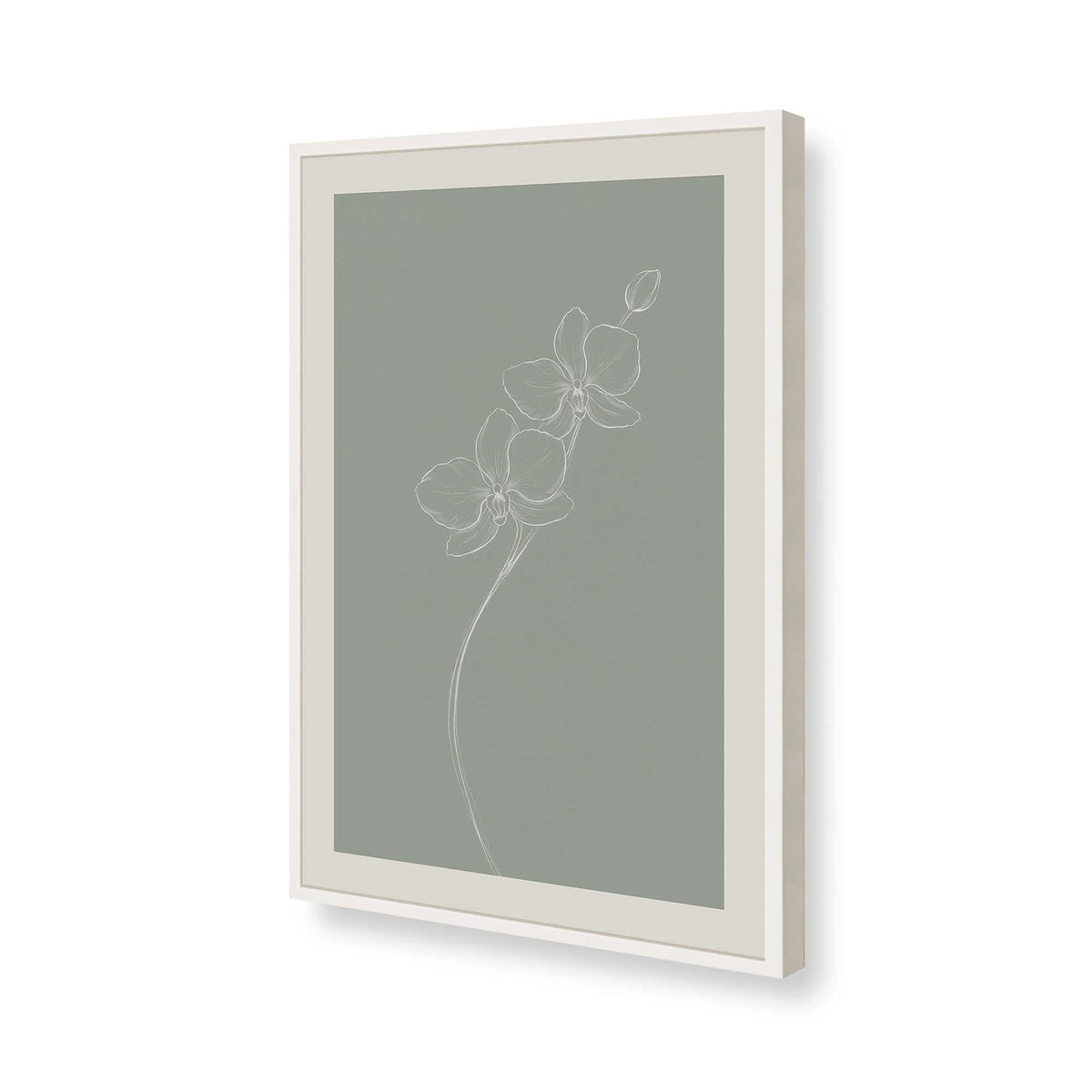 [Color:Opaque White], Picture of art in a Polished Chrome frame of the corner