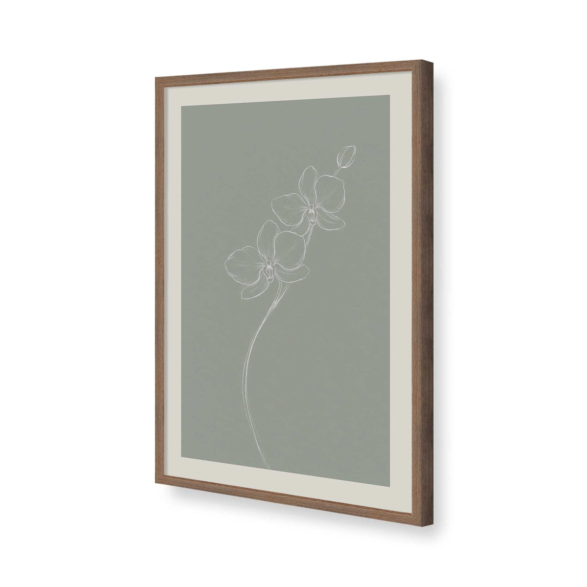 [Color:Walnut], Picture of art in a Polished Chrome frame of the corner