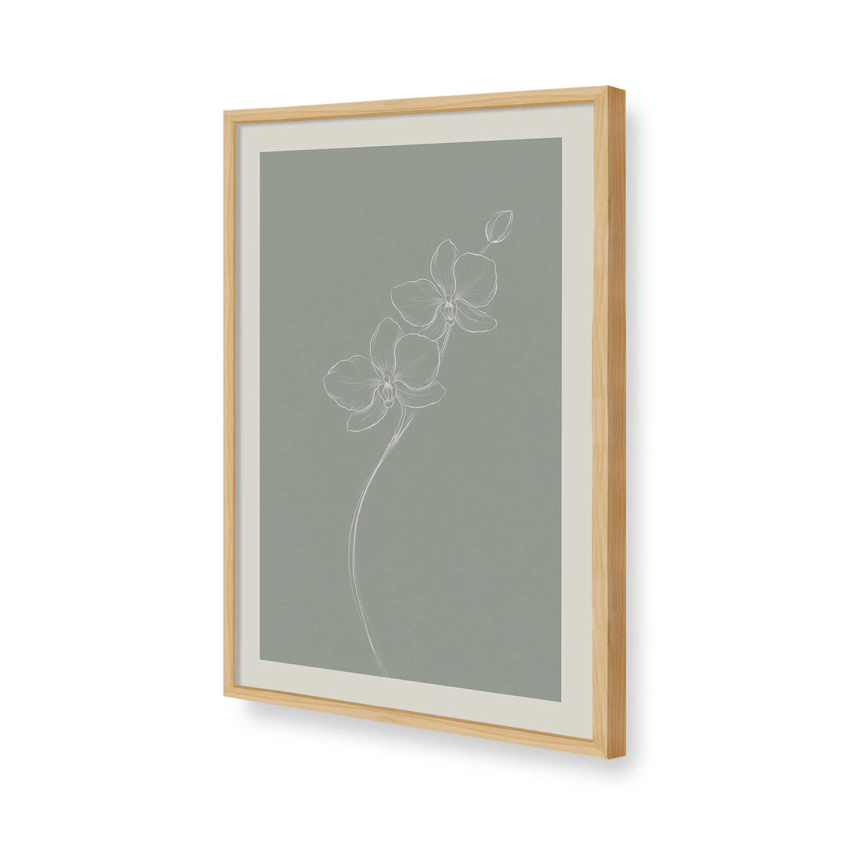 [Color:American Maple], Picture of art in a Polished Chrome frame of the corner