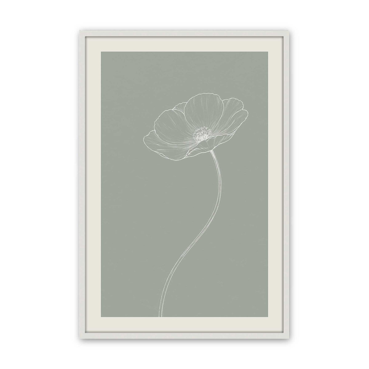 [Color:Opaque White], Picture of art in a Polished Chrome frame