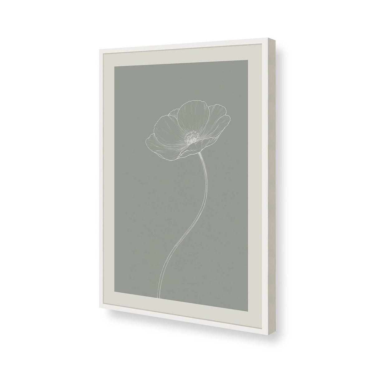 [Color:Opaque White], Picture of art in a Polished Chrome frame of the corner