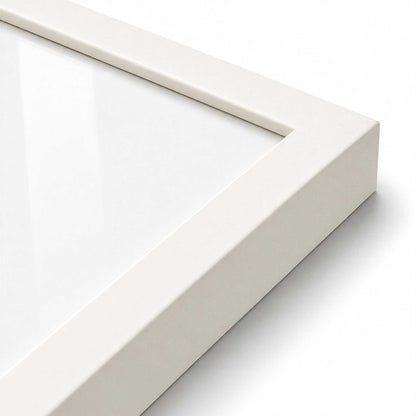 [Color:Opaque White], Picture of art in a Polished Chrome frame at an angle