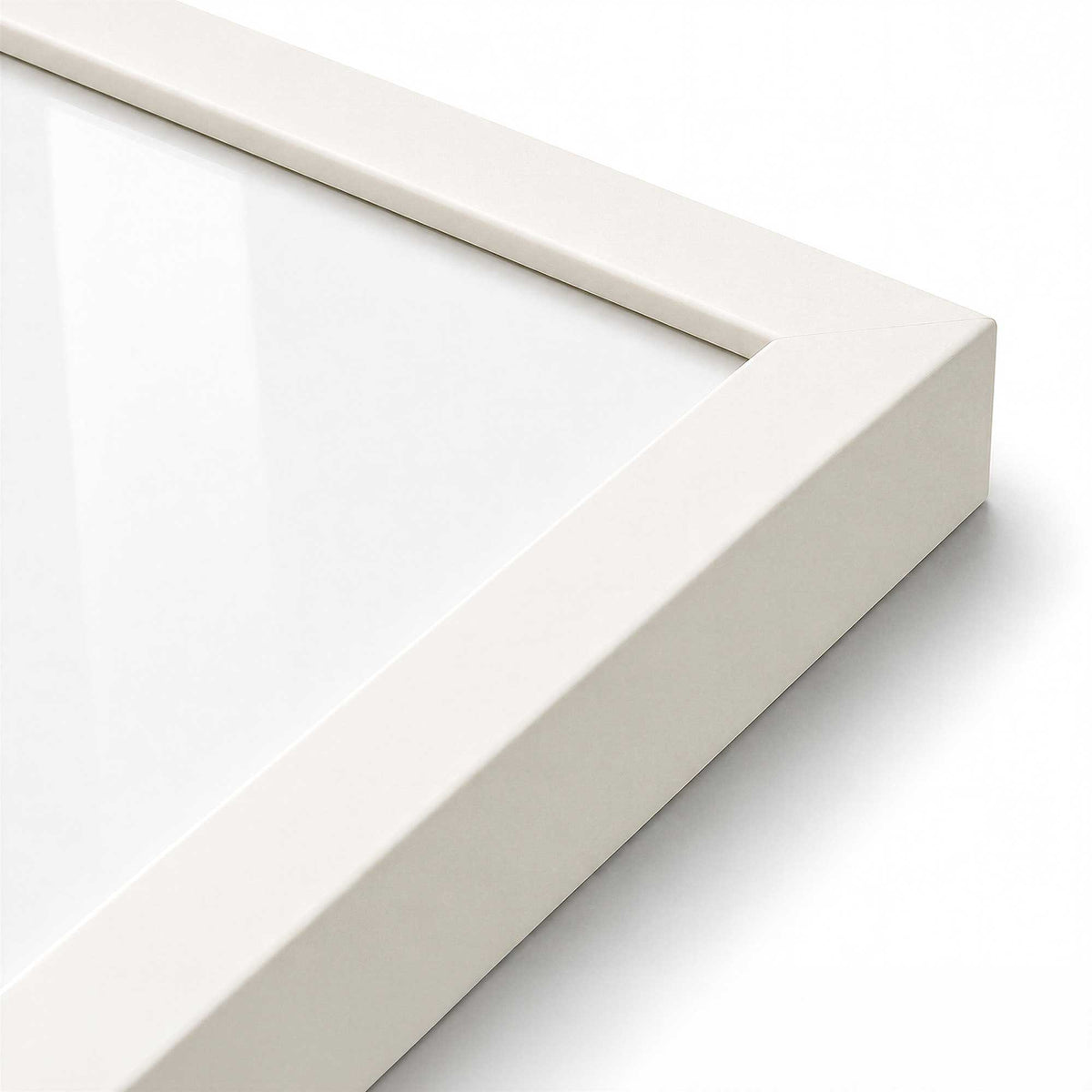[Color:Opaque White], Picture of art in a Polished Chrome frame at an angle