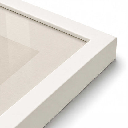 [Color:Opaque White], Picture of art in a Polished Chrome frame at an angle