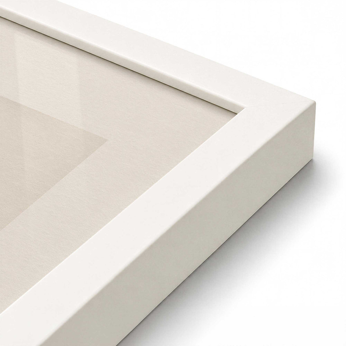 [Color:Opaque White], Picture of art in a Polished Chrome frame at an angle