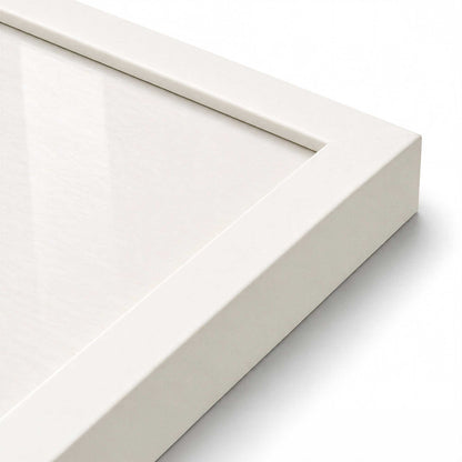 [Color:Opaque White], Picture of art in a Polished Chrome frame at an angle