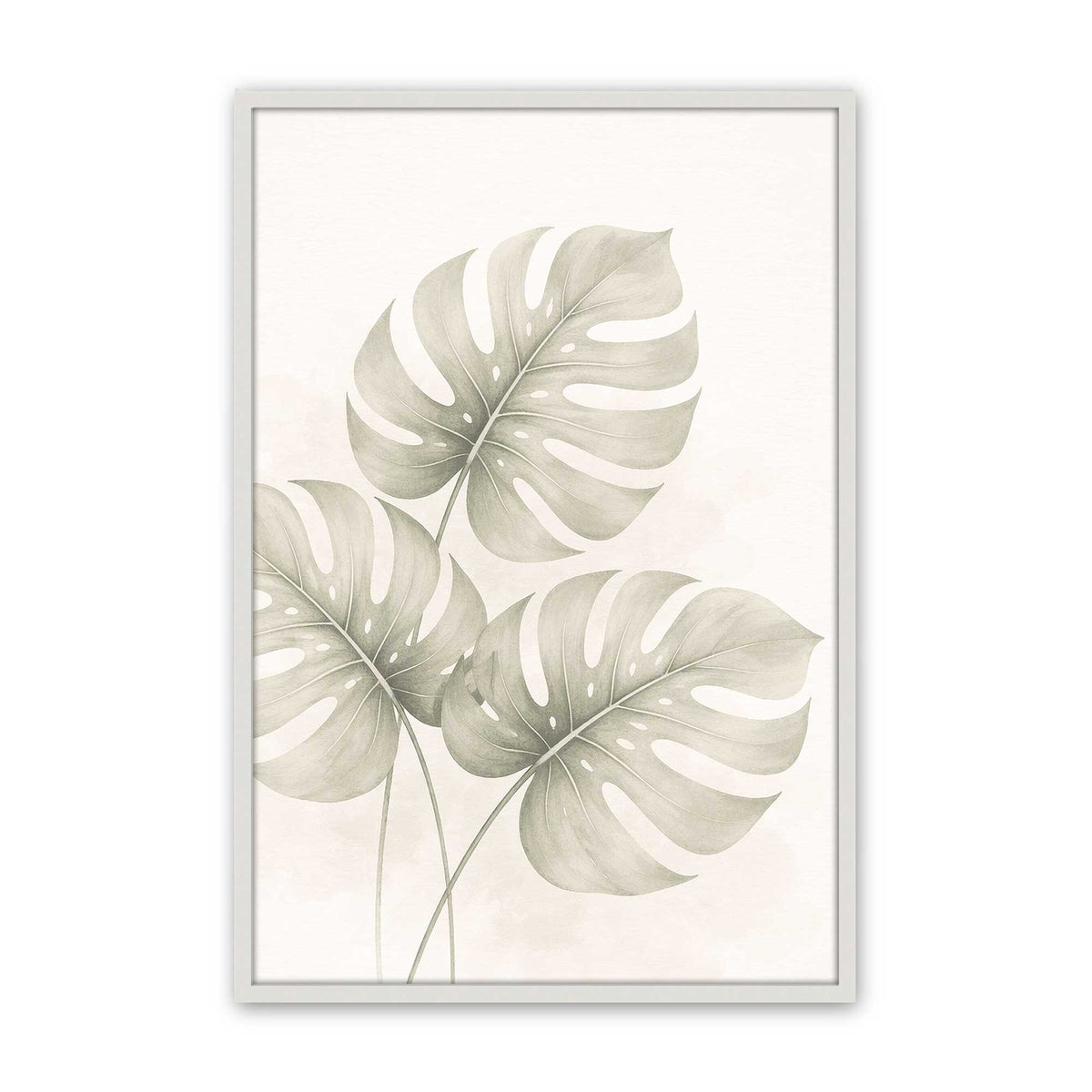 [Color:Opaque White], Picture of art in a Polished Chrome frame