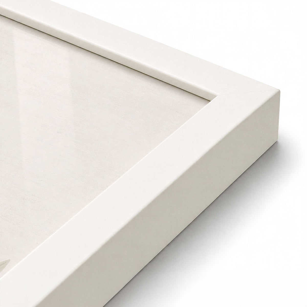[Color:Opaque White], Picture of art in a Polished Chrome frame at an angle
