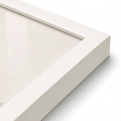 [Color:Opaque White], Picture of art in a Polished Chrome frame at an angle
