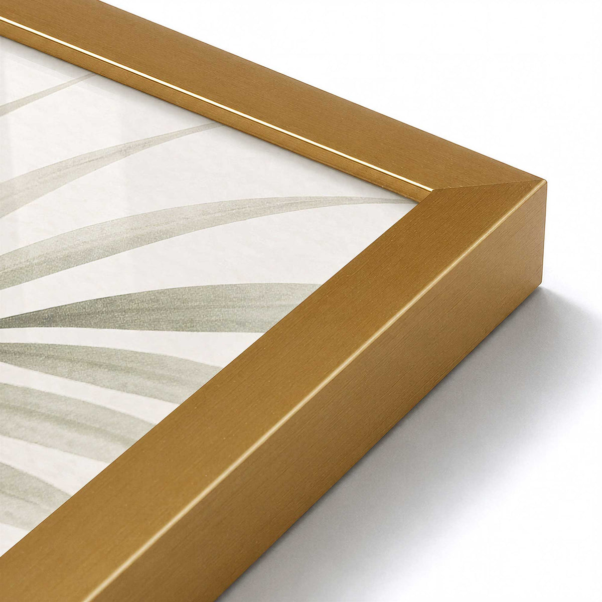 [Color:Polished Gold], Picture of art in a Polished Chrome frame at an angle