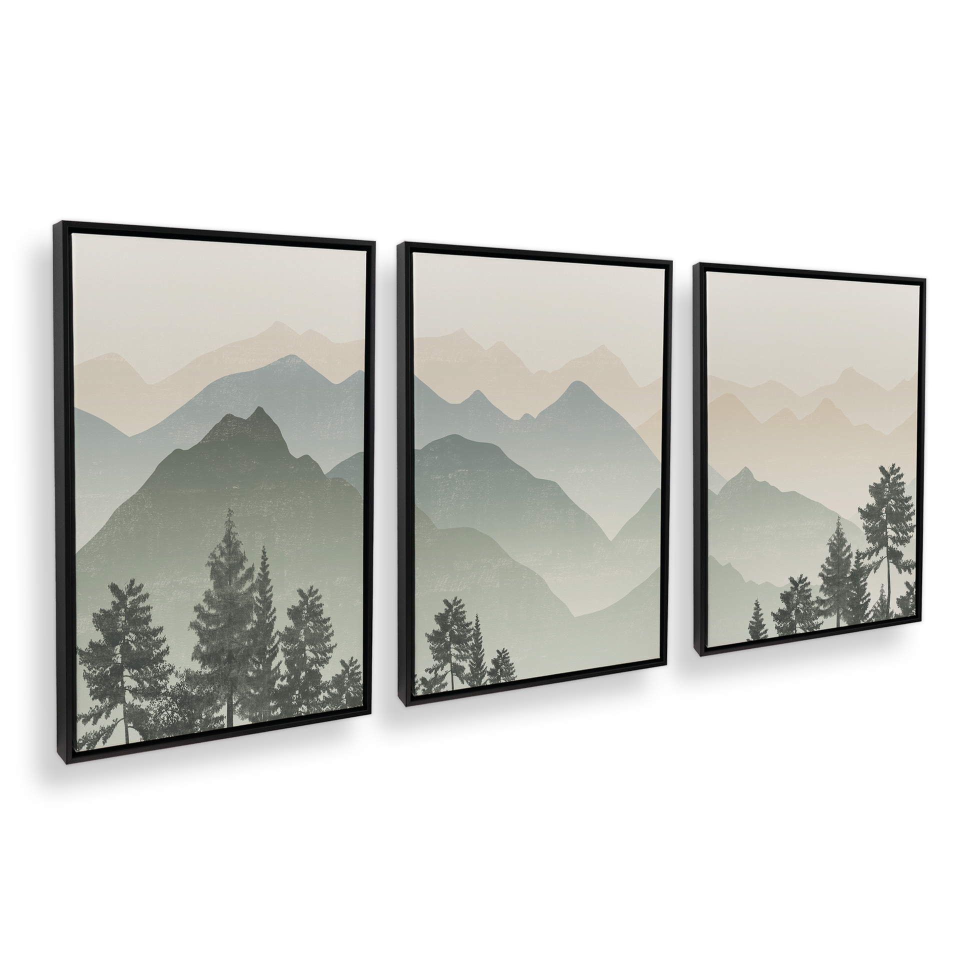 [color:Satin Black], Picture of art in a black frame at angle