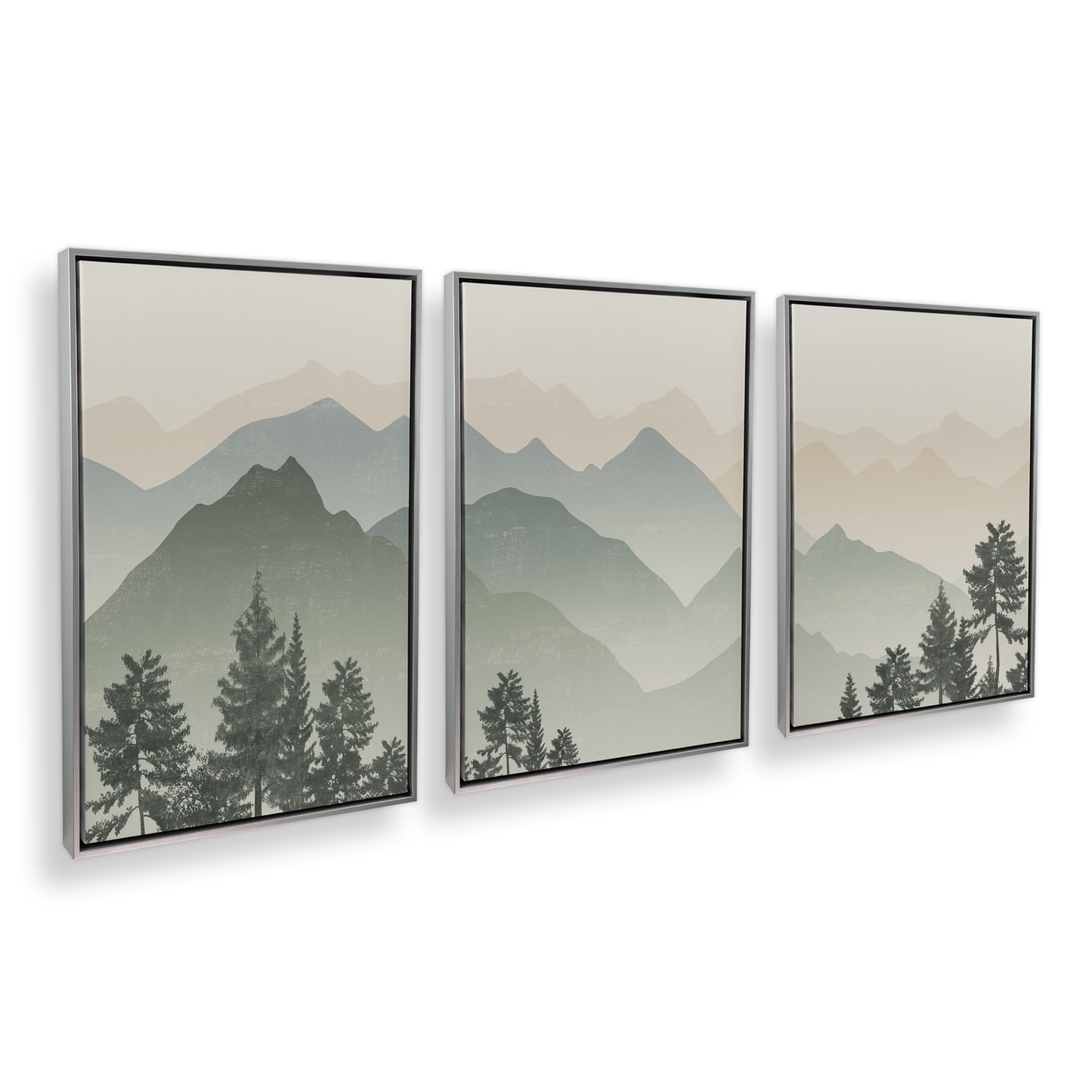 [color:Polished Chrome], Picture of art in a black frame at angle