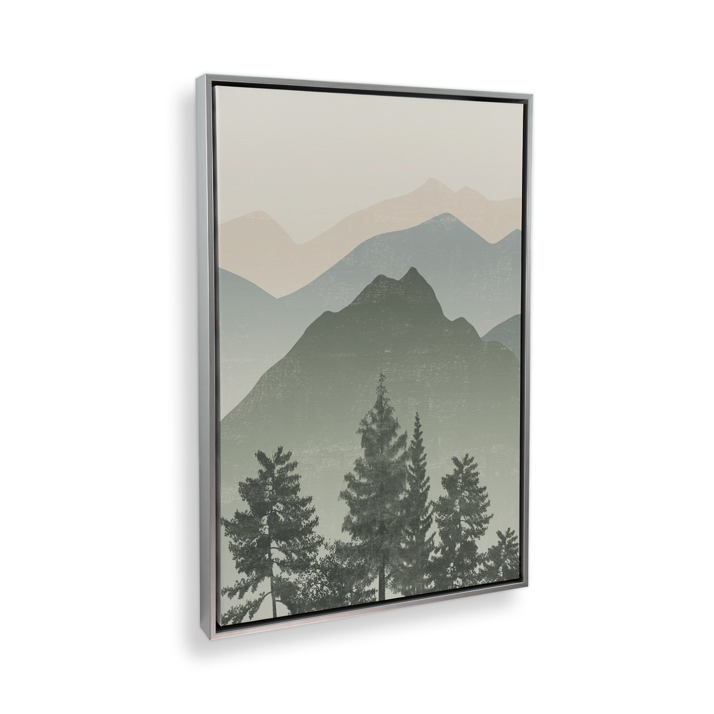 [color:Polished Chrome], Picture of art in a black frame at angle