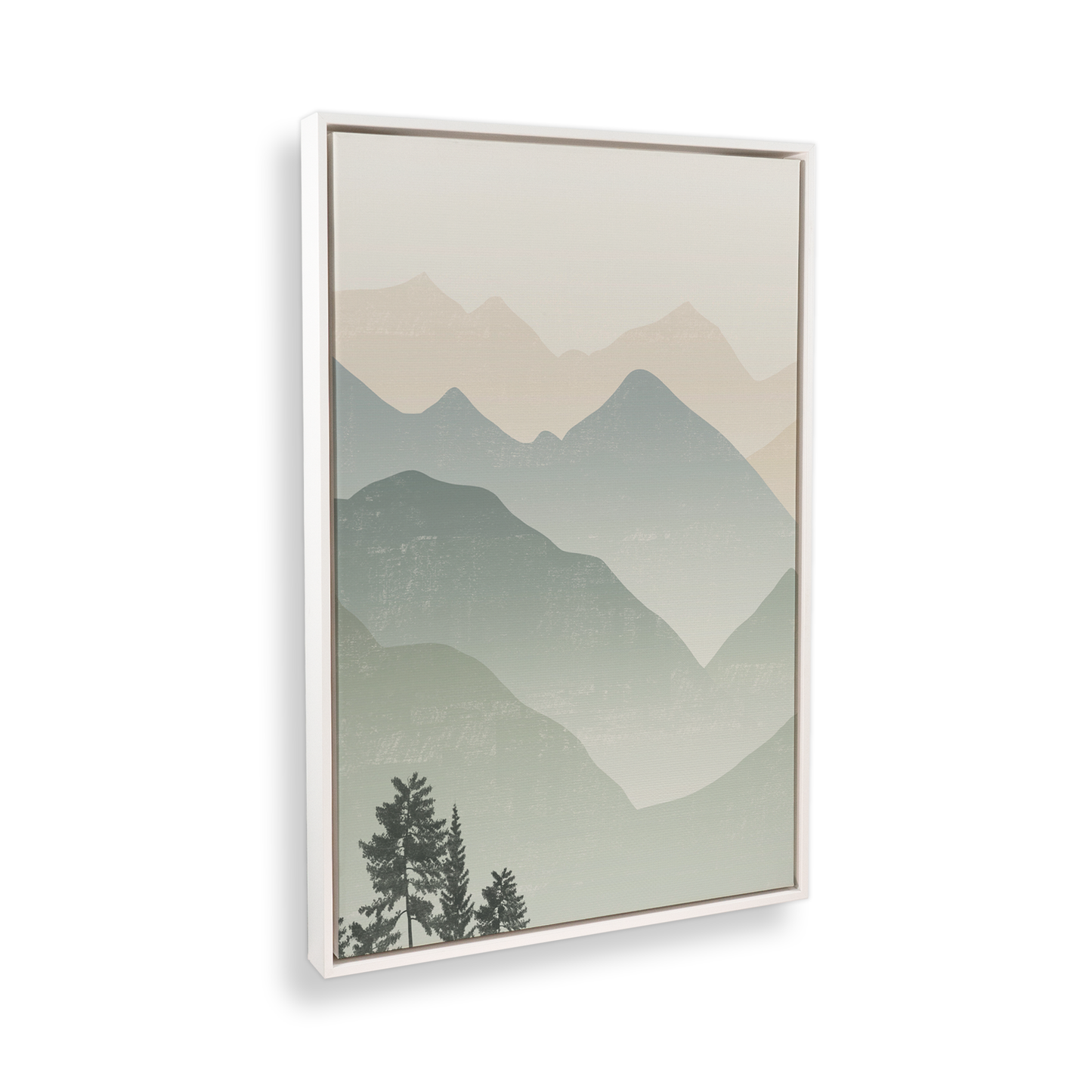 [color:Opaque White], Picture of art in a black frame at angle