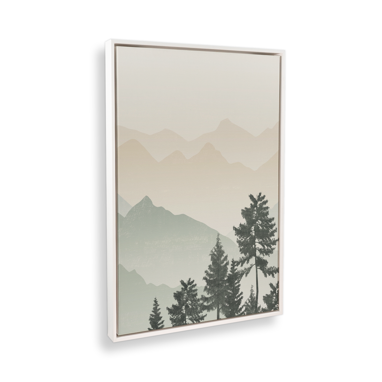 [color:Opaque White], Picture of art in a black frame at angle