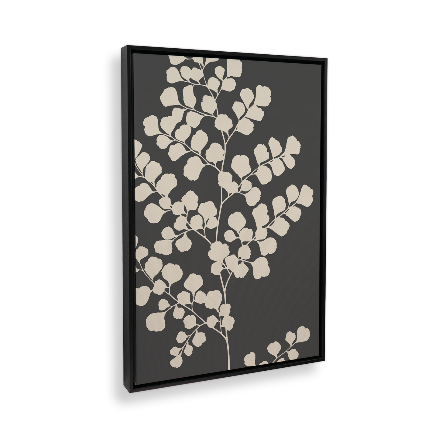 [color:Satin Black], Picture of art in a black frame at angle