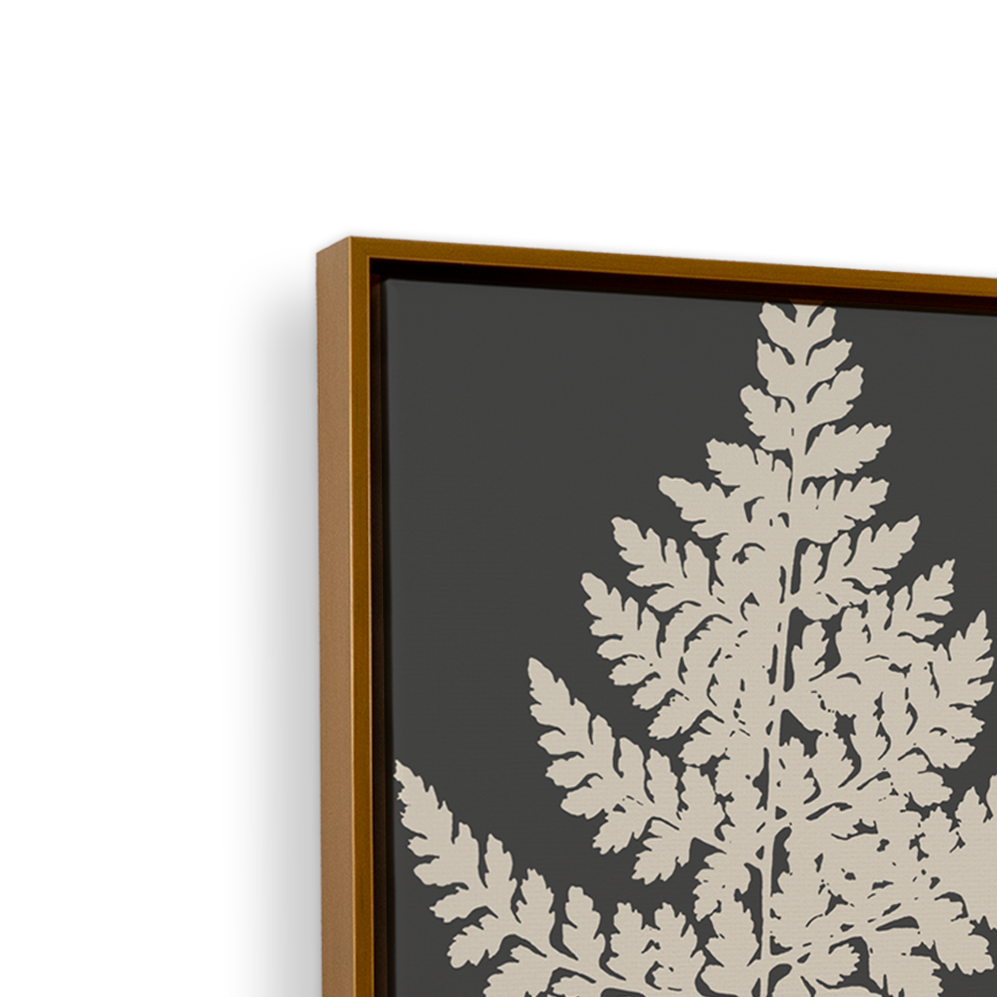 [color:Polished Gold], Picture of art in a black frame at angle