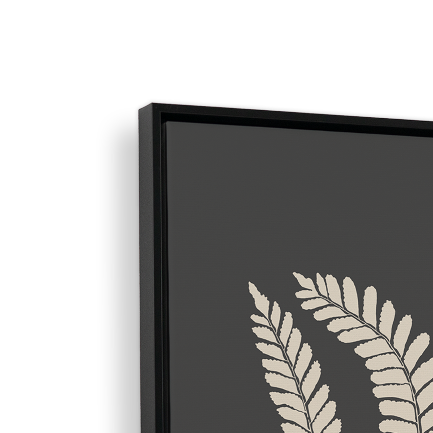 [color:Satin Black], Picture of art in a black frame at angle