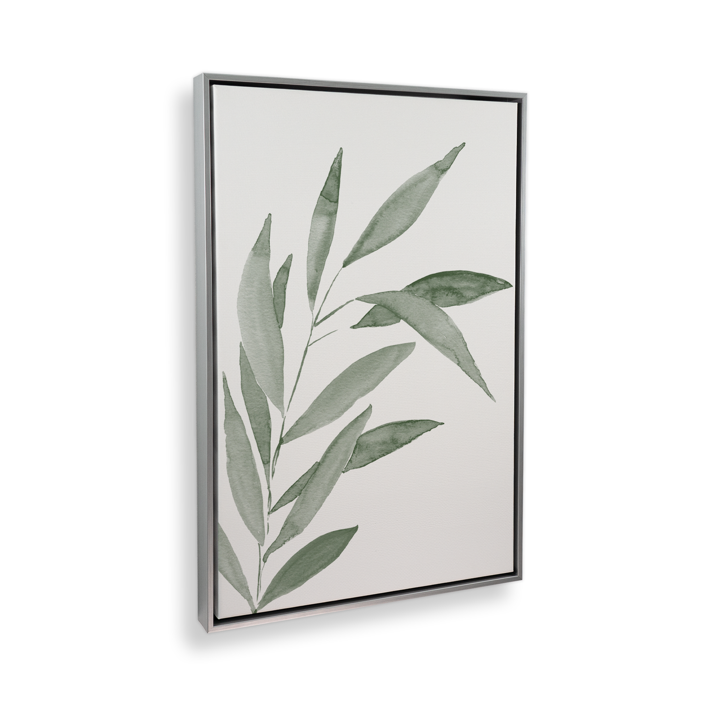 [color:Polished Chrome], Picture of art in a black frame at angle