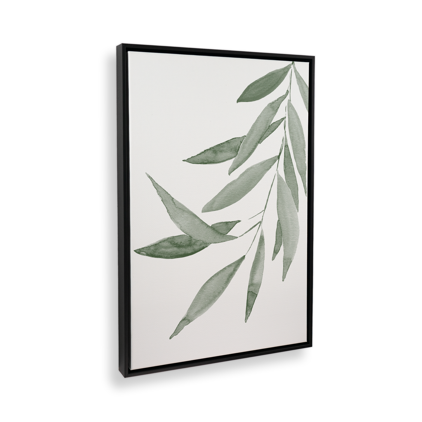 [color:Satin Black], Picture of art in a black frame at angle