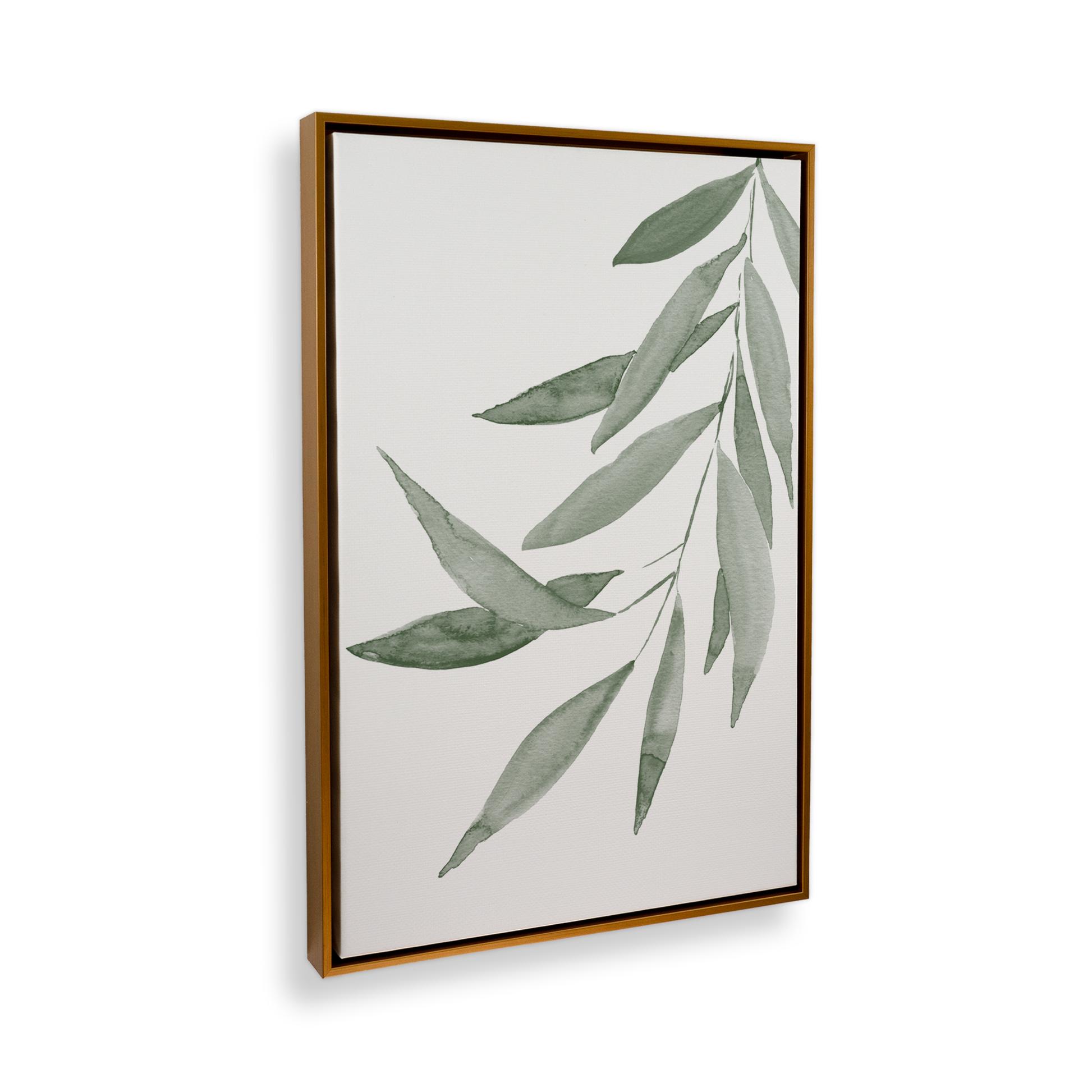 [color:Polished Gold], Picture of art in a black frame at angle