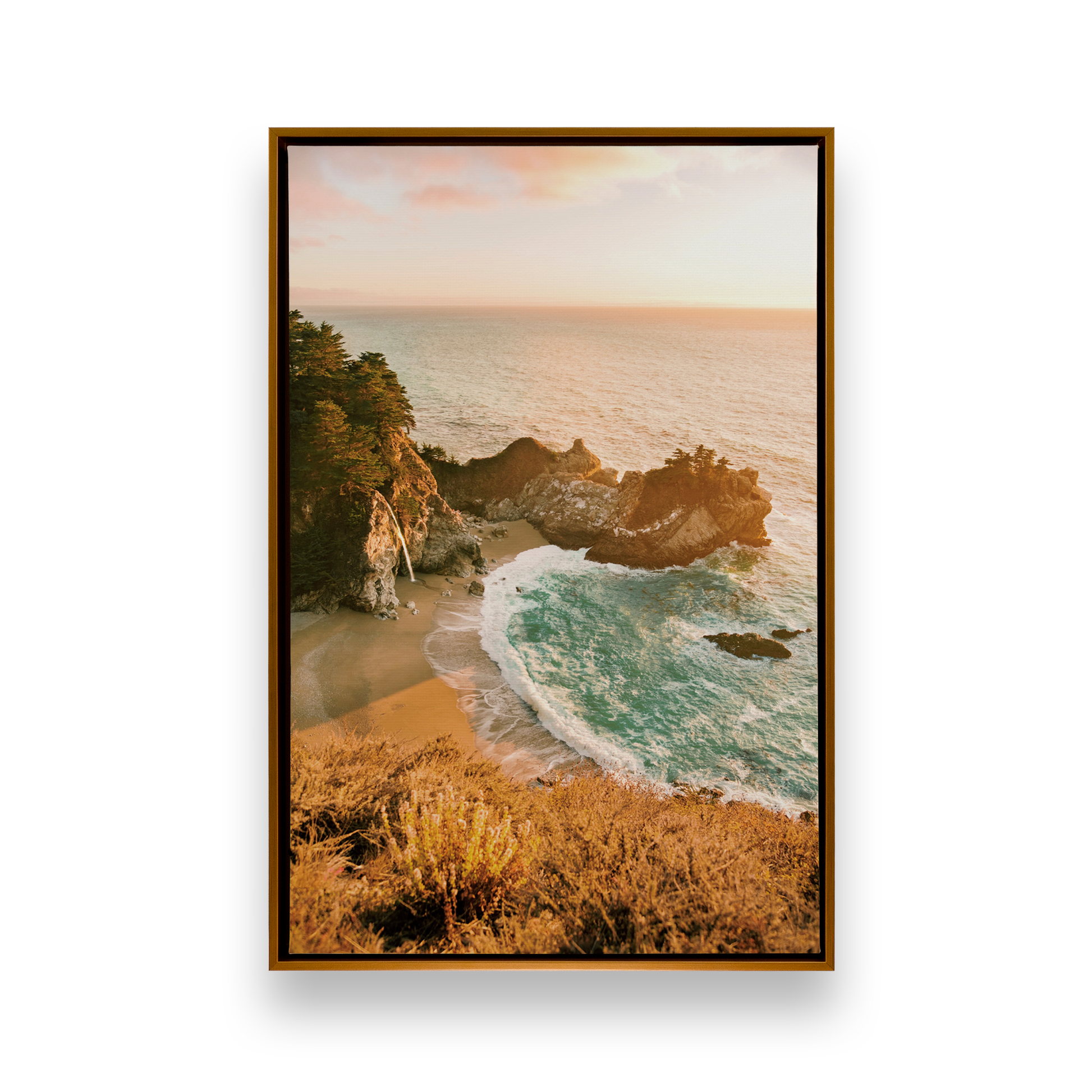 [color:Polished Gold], Picture of art in a black frame