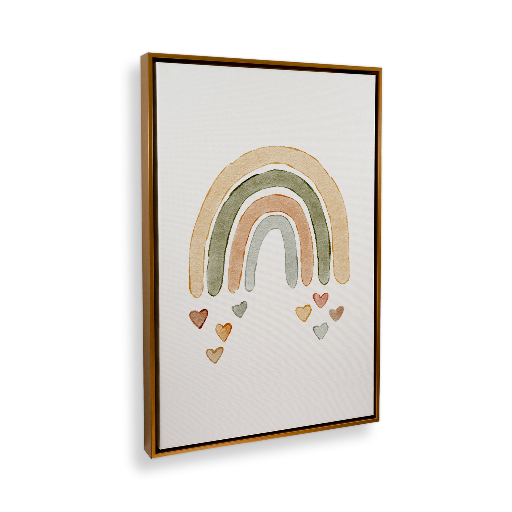 [color:Polished Gold], Picture of art in a black frame at angle