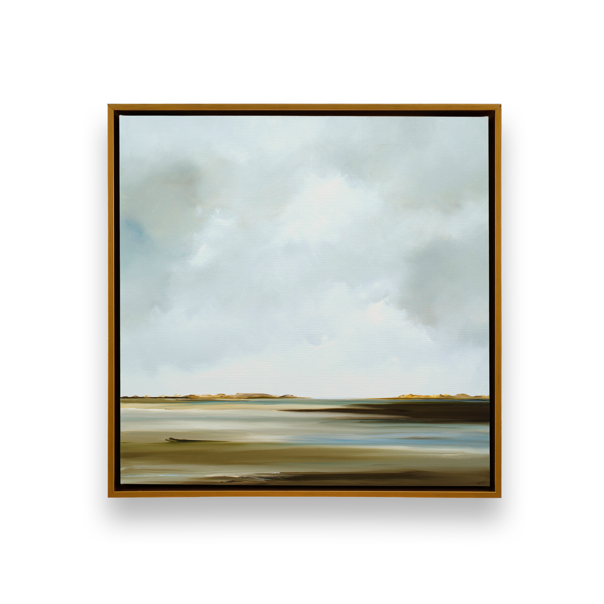 [color:Polished Gold],[shape:square], Picture of art in a black frame