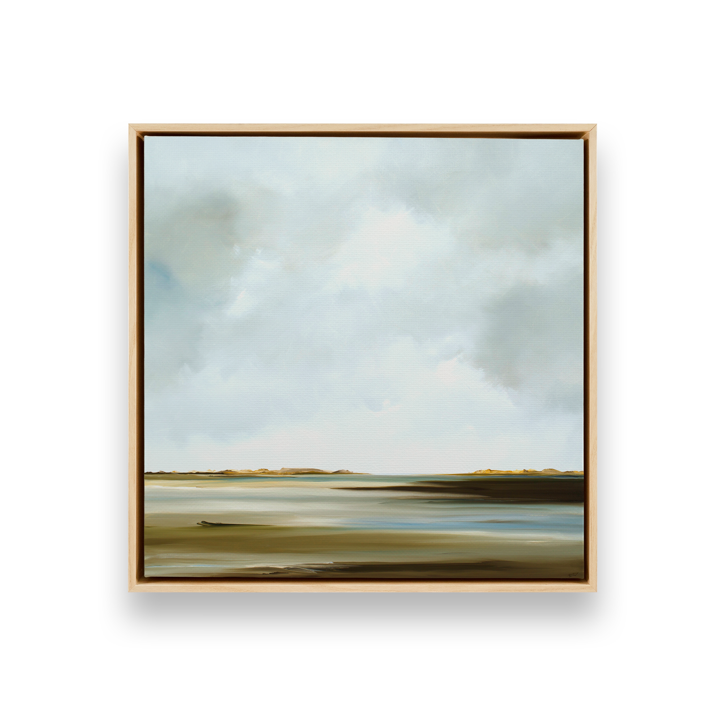 [color:American Maple],[shape:square], Picture of art in a black frame