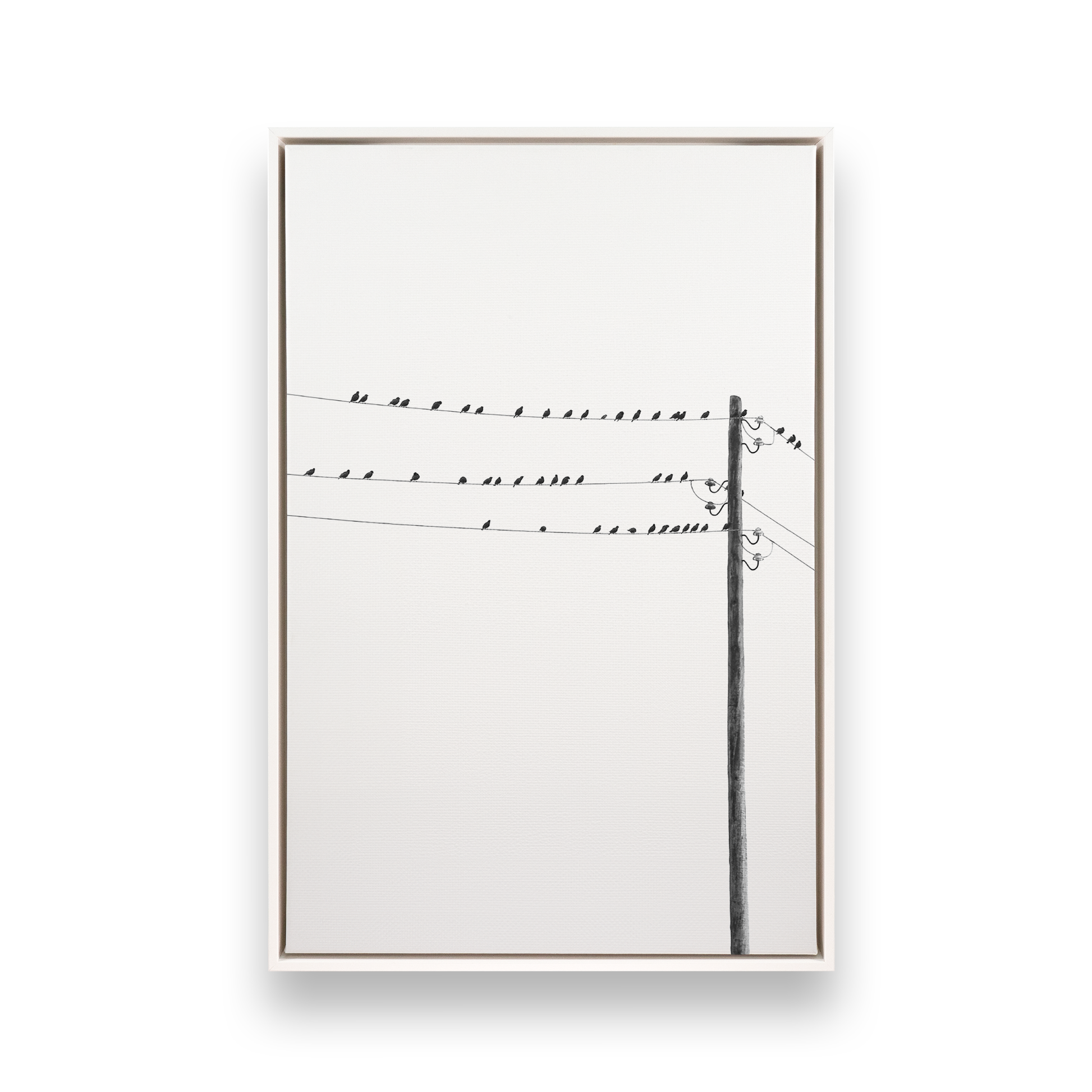 [color:Satin White], Picture of art in a black frame