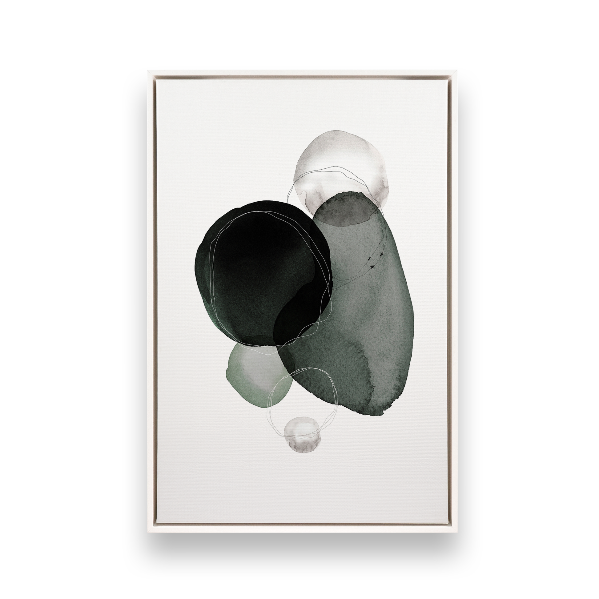 [color:Satin White], Picture of art in a black frame