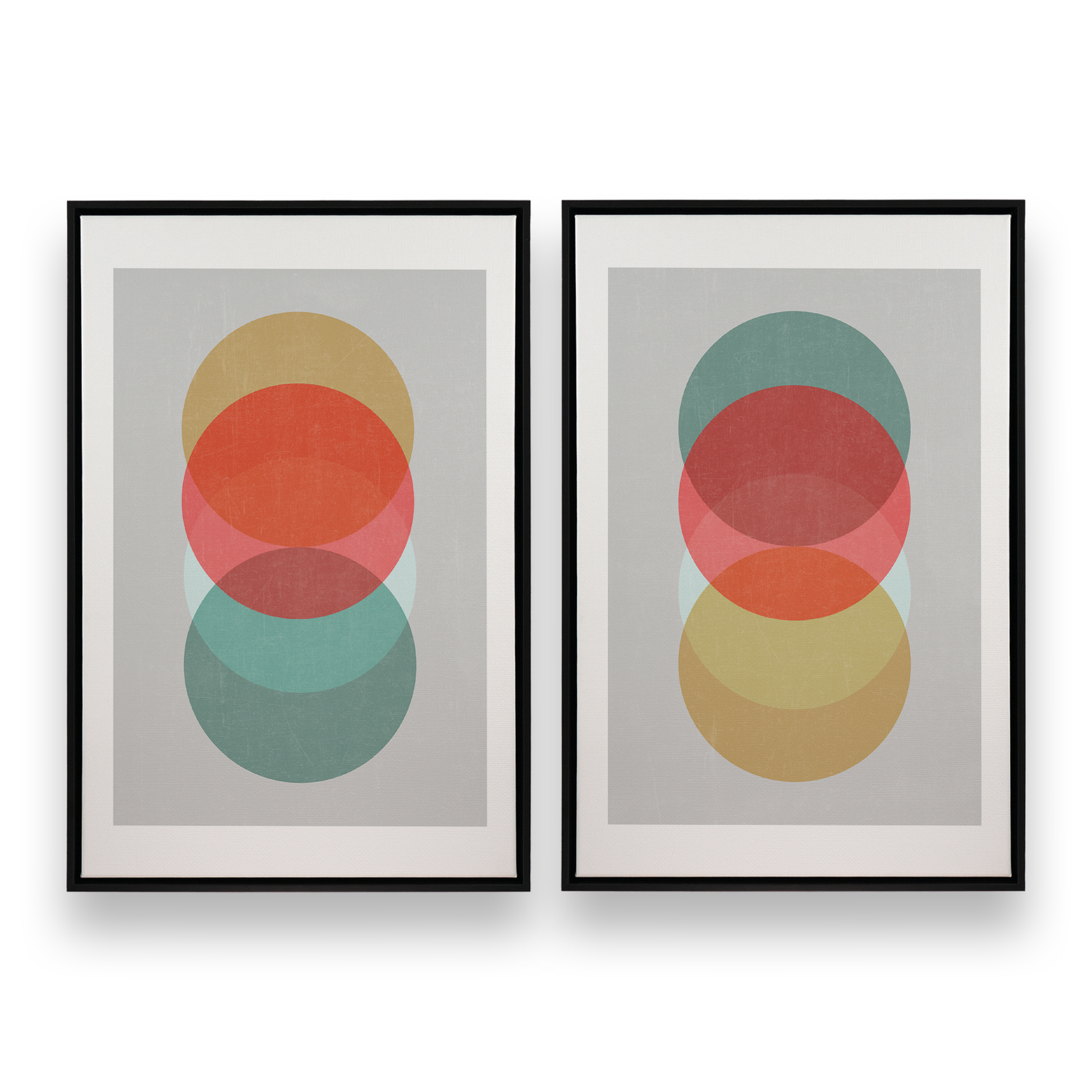 [color:Satin Black], Picture of set of 2 prints in a black frame