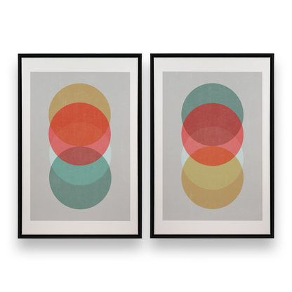 [color:Satin Black], Picture of set of 2 prints in a black frame