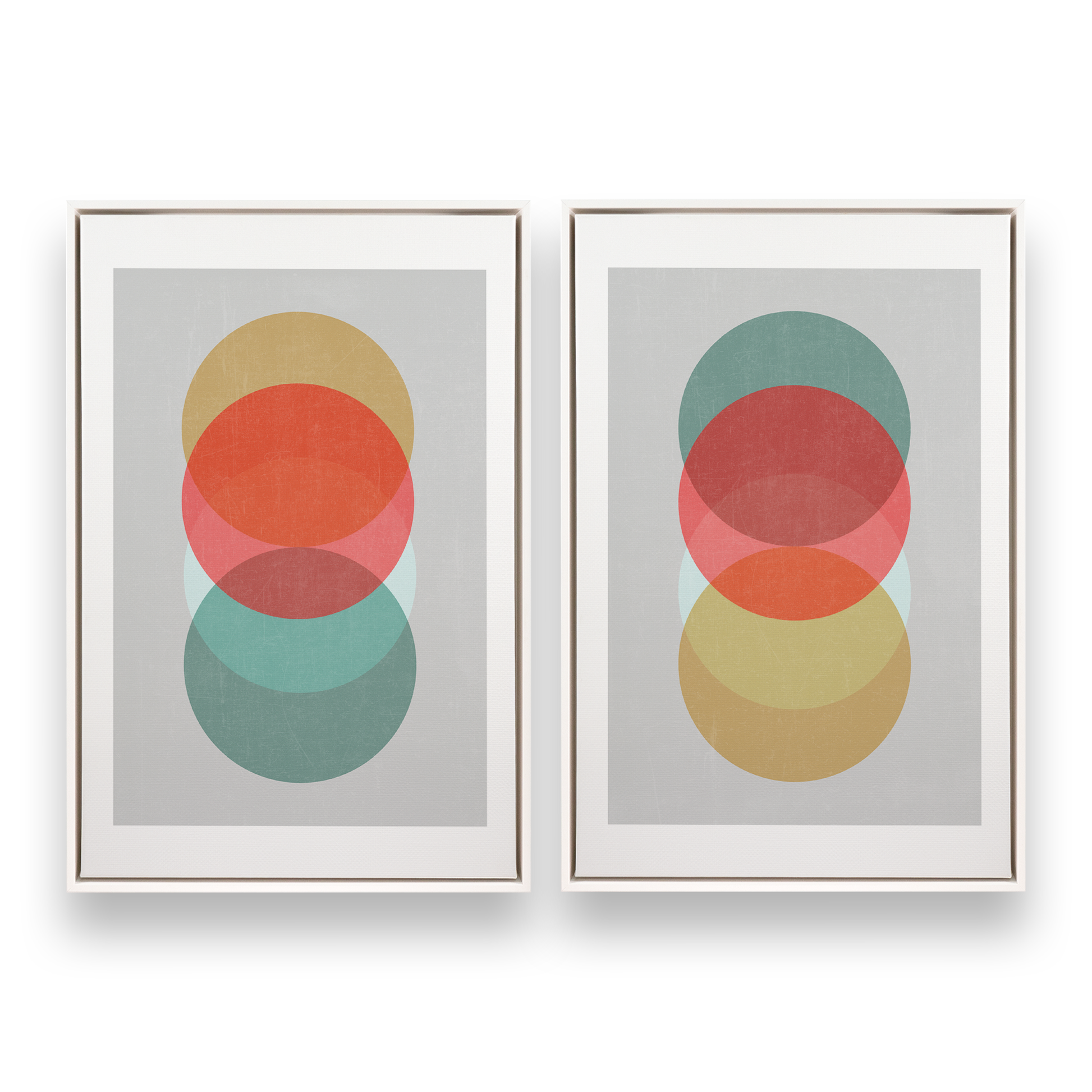 [color:Opaque White], Picture of set of 2 prints in a black frame