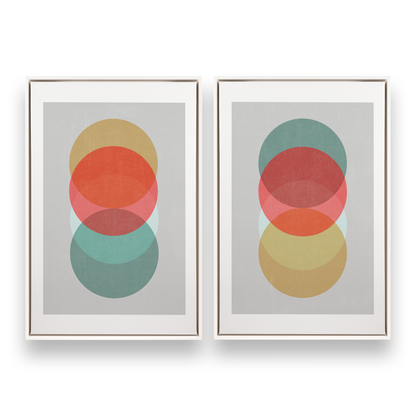 [color:Opaque White], Picture of set of 2 prints in a black frame