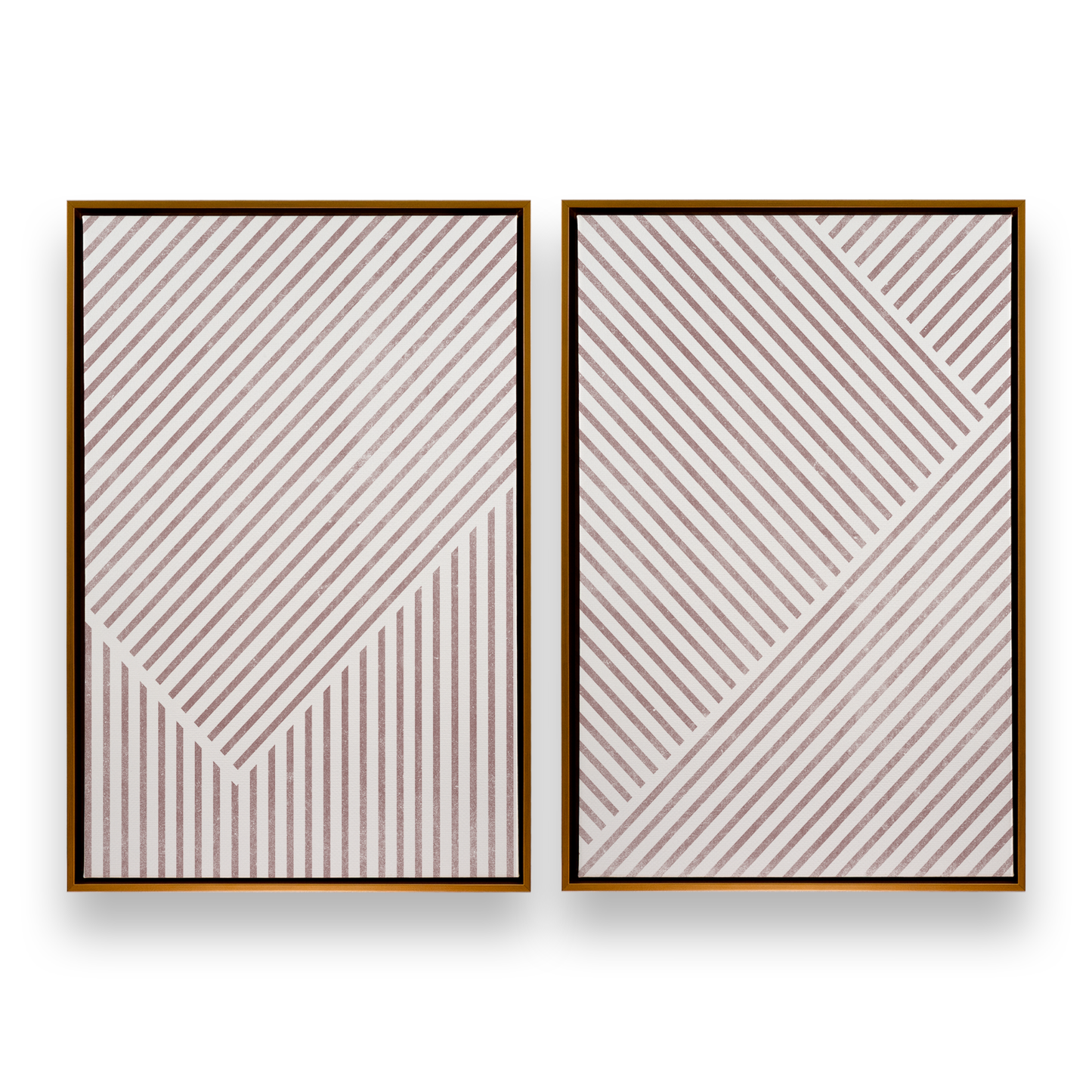 [color:Polished Gold], Picture of set of 2 prints in a black frame