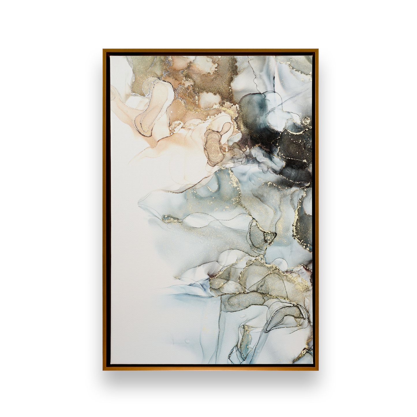 [color:Polished Gold], Picture of art in a black frame