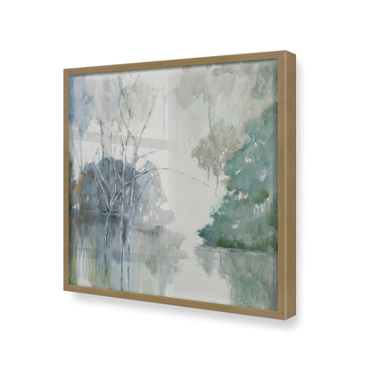 [Color:Brushed Gold], Picture of art in a Brushed Gold frame at an angle