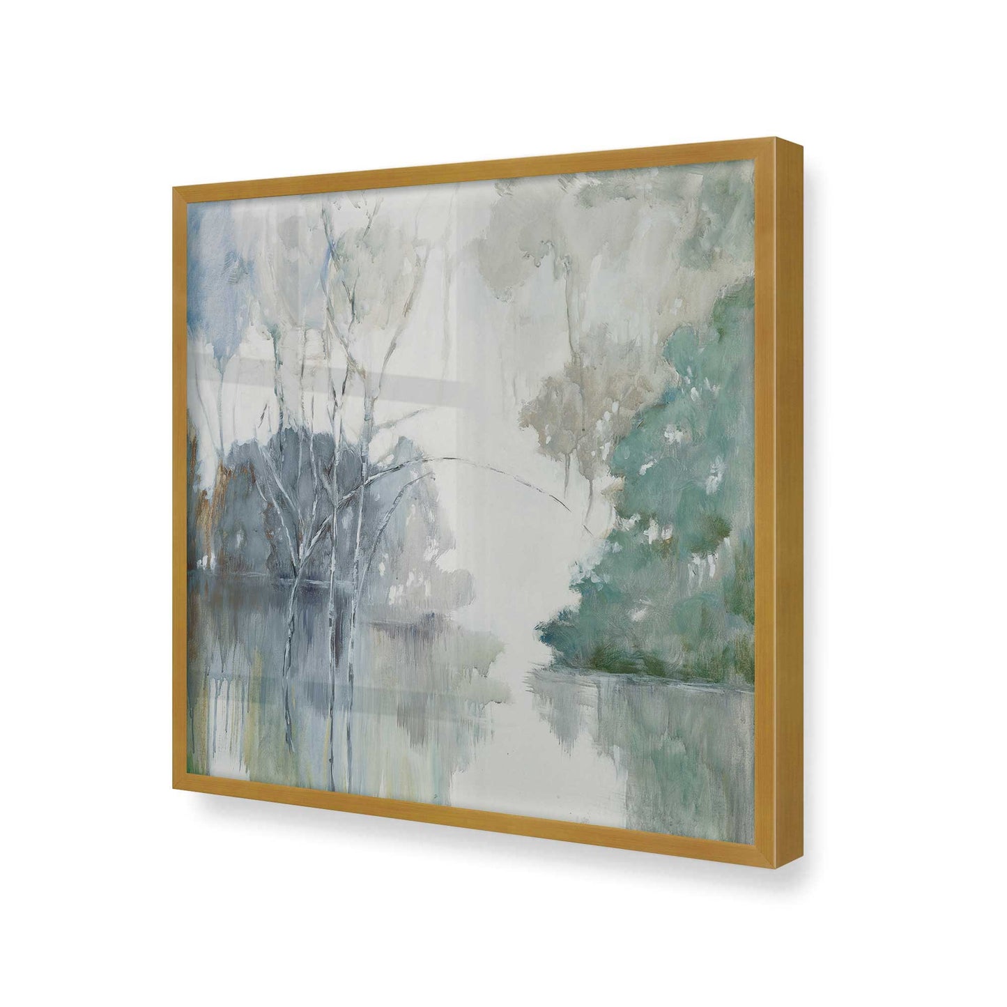 [Color:Polished Gold], Picture of art in a Polished Gold frame at an angle