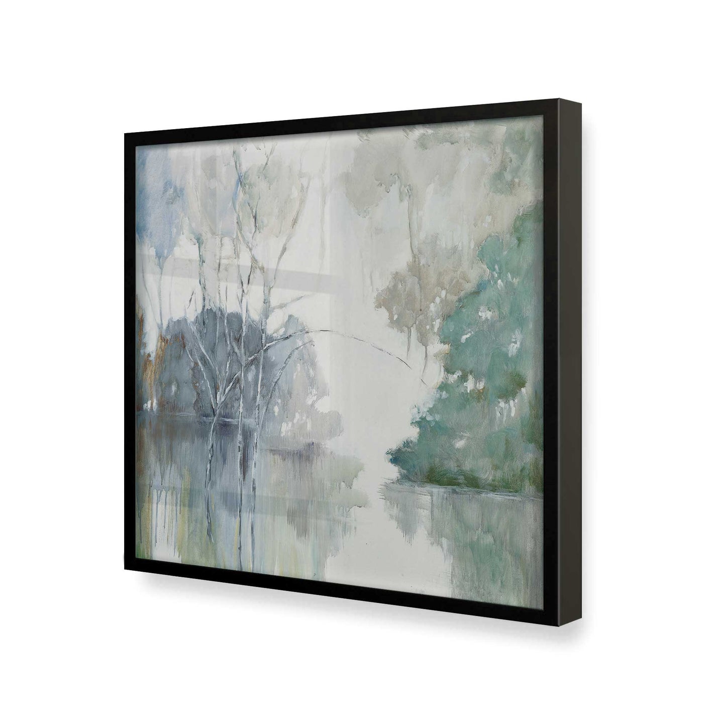 [Color:Satin Black], Picture of art in a Satin Black frame at an angle