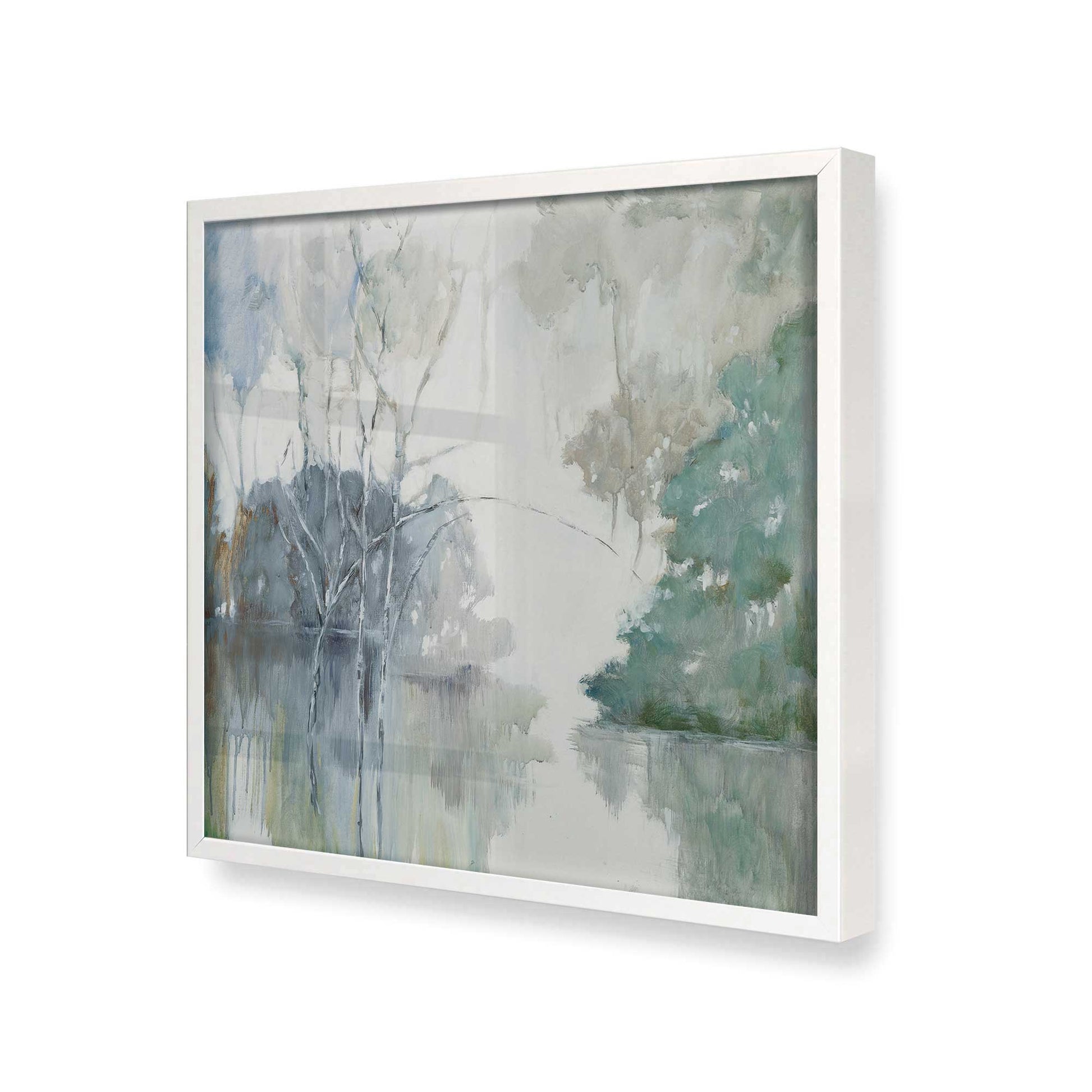 [Color:Opaque White], Picture of art in a Opaque White frame at an angle