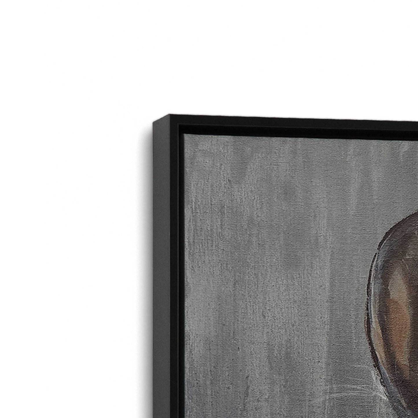 [Color:Satin Black], Picture of art in a Satin Black frame at an angle