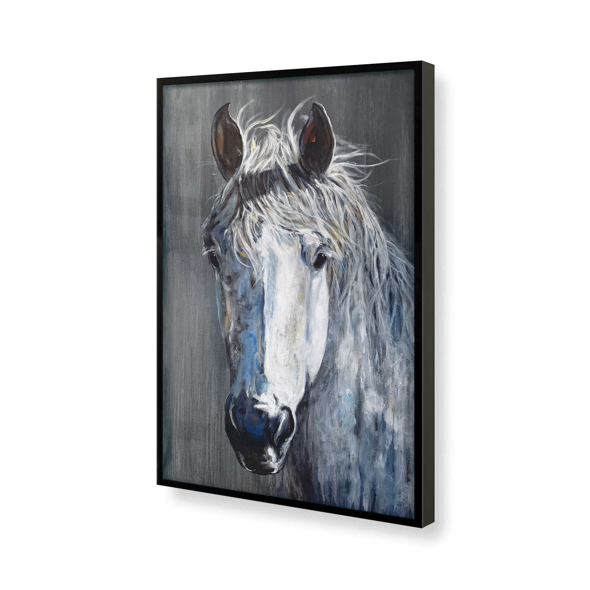 [Color:Satin Black], Picture of art in a Satin Black frame of the corner