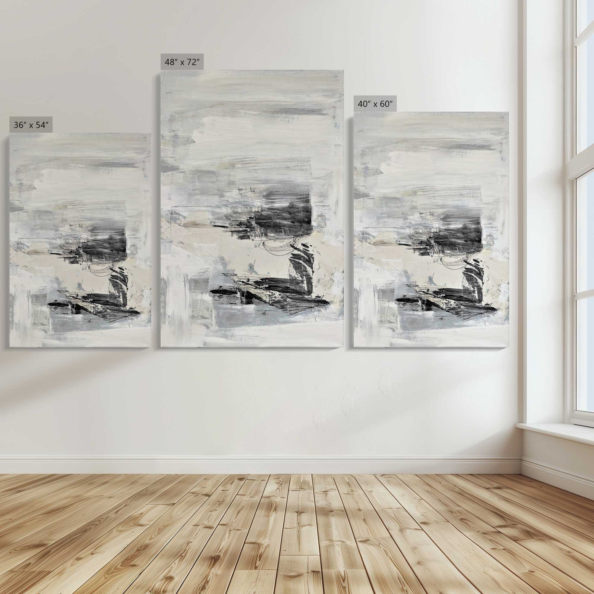 [Color:Stretched Canvas], Image showing the size comparisons