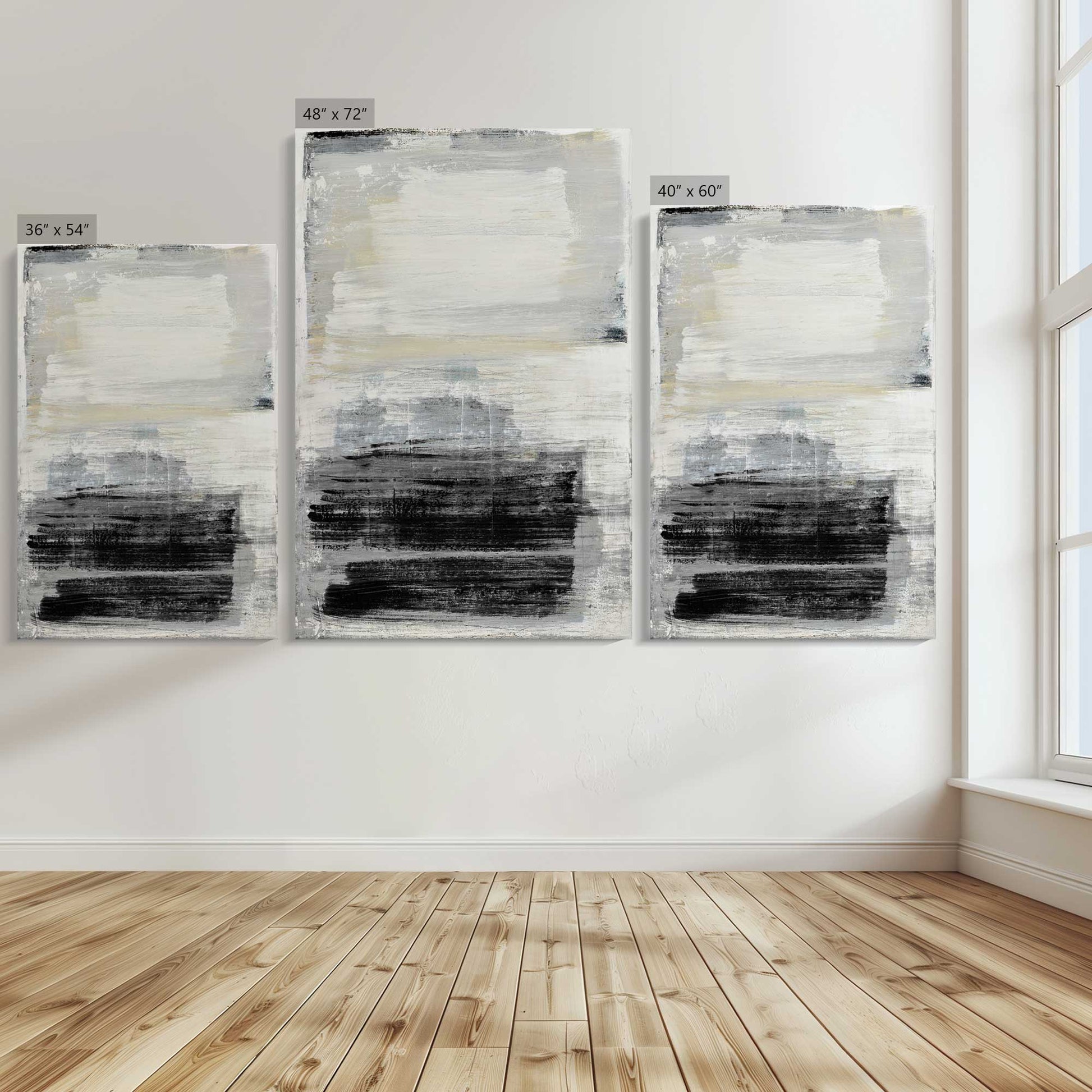 [Color:Stretched Canvas], Image showing the size comparisons