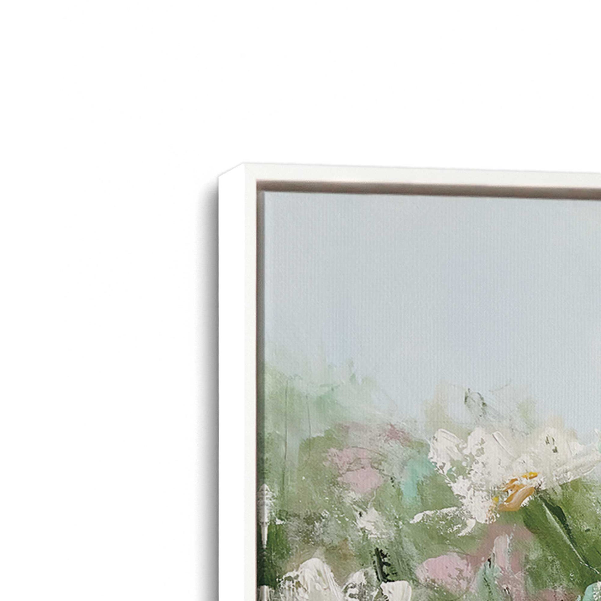 [Color:Opaque White], Picture of art in a White frame at an angle