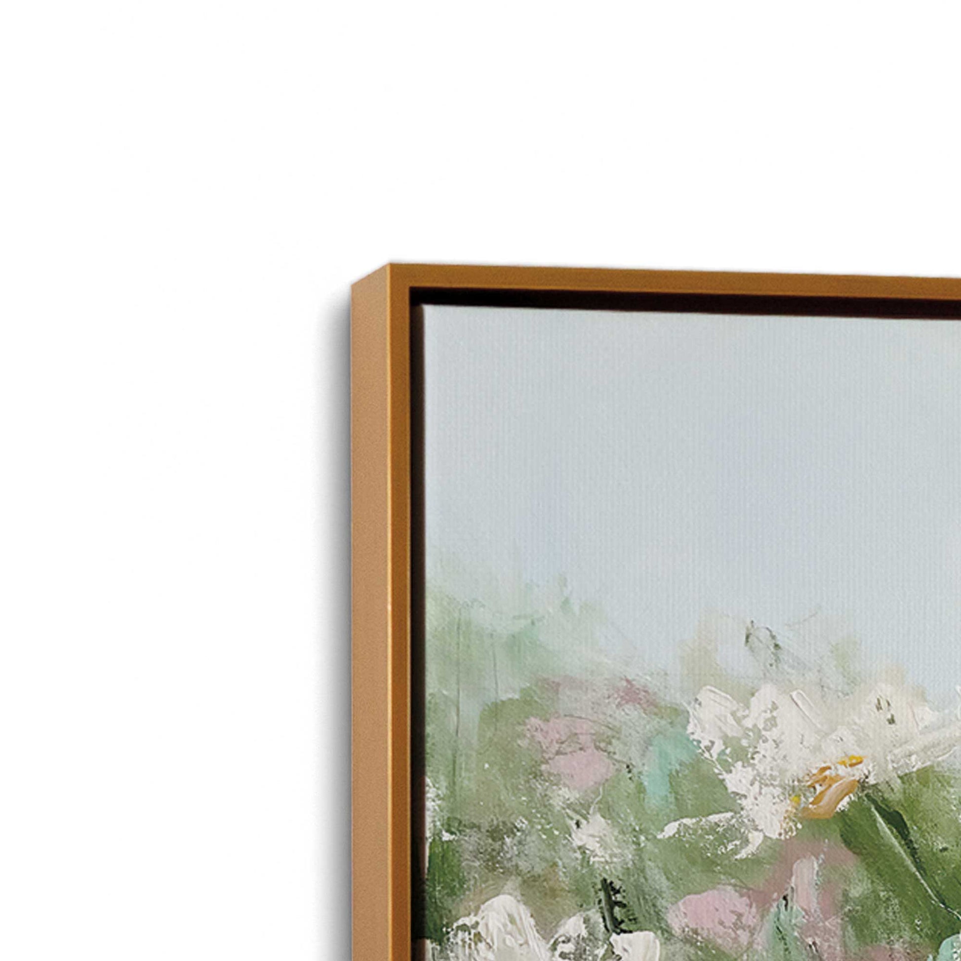 [Color:Polished Gold], Picture of art in a Polished Gold frame at an angle