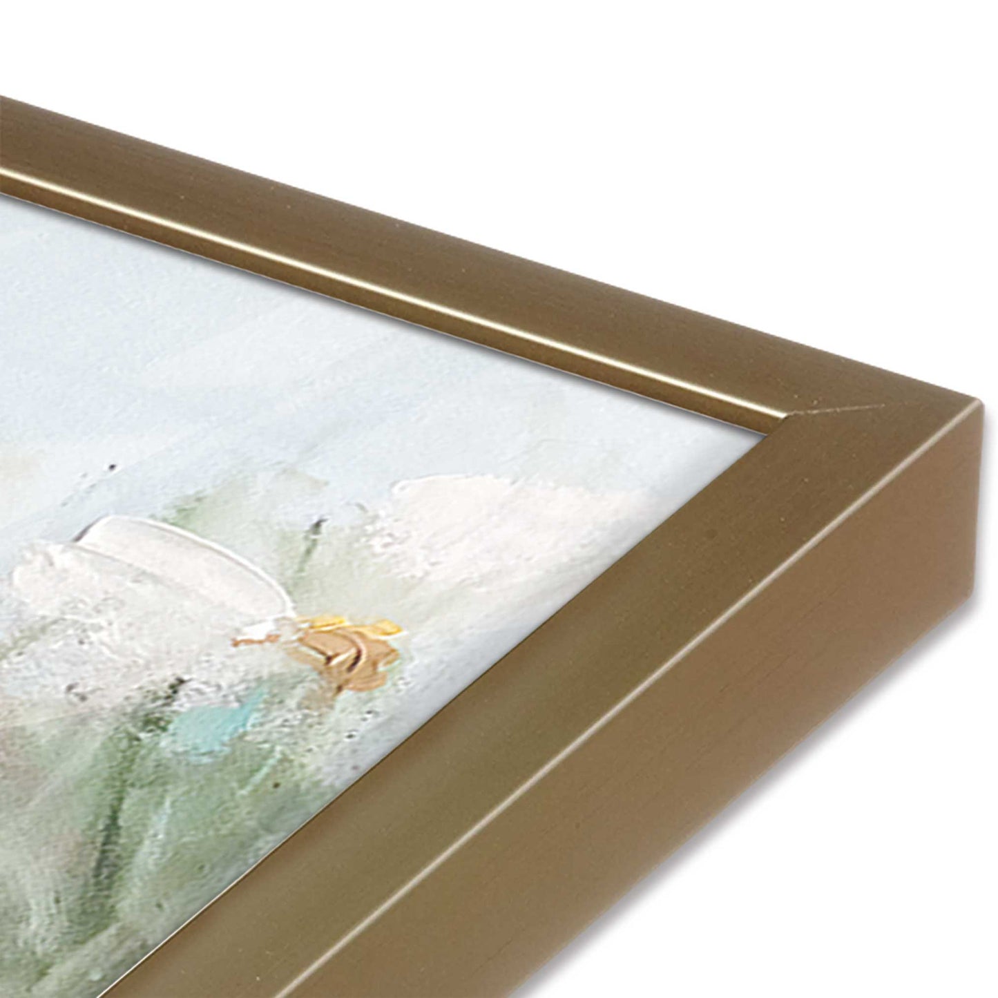 [Color:Brushed Gold], Picture of art in a Brushed Gold frame of the corner