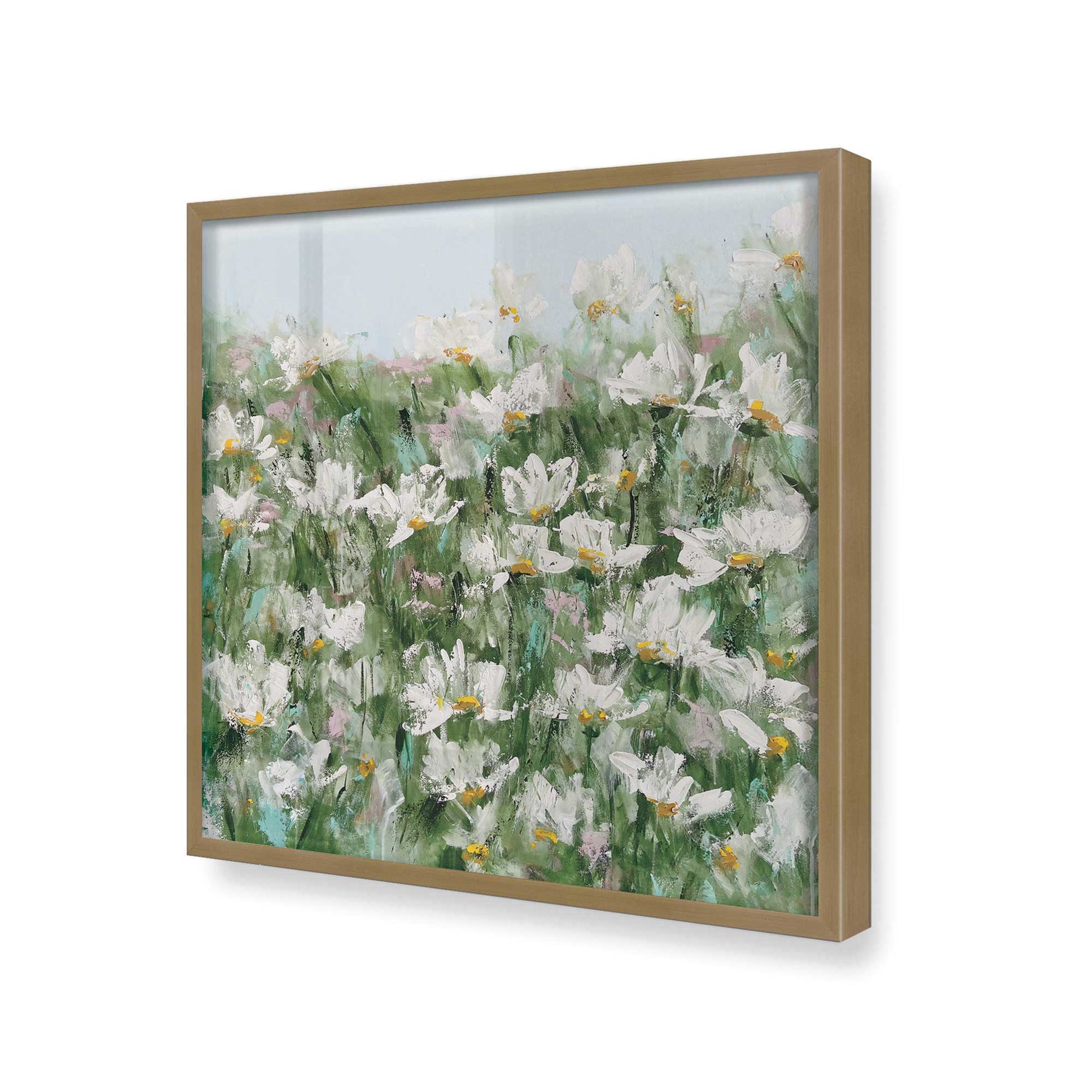 [Color:Brushed Gold], Picture of art in a Brushed Gold frame at an angle