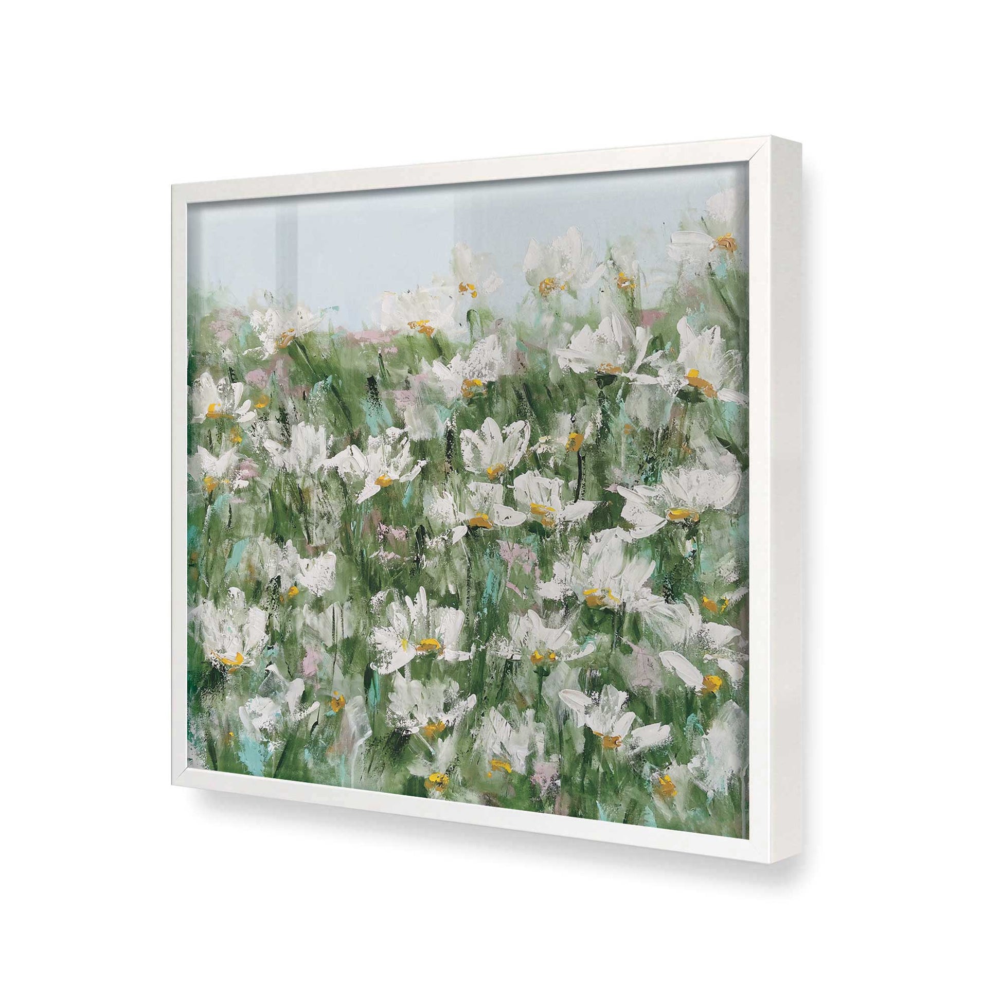 [Color:Opaque White], Picture of art in a Opaque White frame at an angle